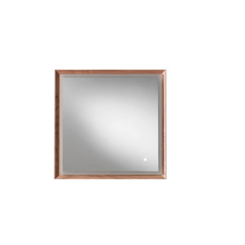 Blu Bathworks F45M1-0700-02 45 Degree Collection Series 700 Mirror with LED Lighting in Natural Oak