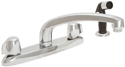 Gerber G0042216 2H KITCHEN FAUCET, METAL FLUTED HANDLE, CASTING SPOUT & BODY, W/SPRAY, DECK MOUNT