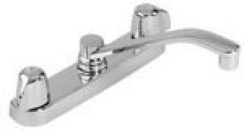 Gerber G0742406G 2H KITCHEN FAUCET, METAL FLUTED HANDLE, CASTING UNDERBODY, D-TUBULAR SPOUT, LESS SPRAY, DECK MOUNT