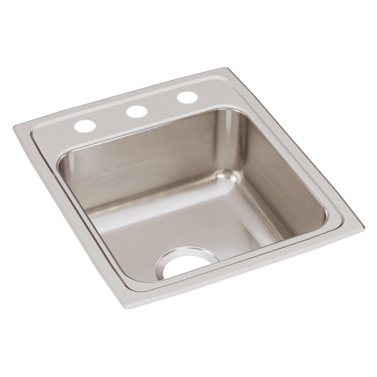 Elkay LR17203 Lustertone Classic Stainless Steel 17" x 20" x 7-5/8", Single Bowl Drop-in Sink