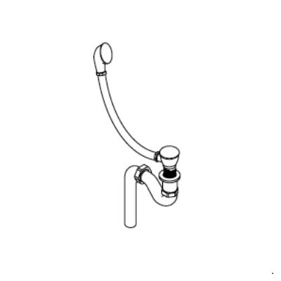 Agape .MET01516S 1 1/2" Valve Drain Valve / Actionable Plug Manually, Siphon Sump in Brass and Circuit
