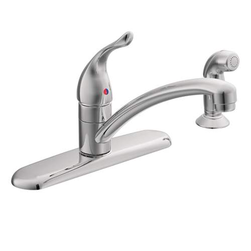 Moen 7430 Chateau Single Hole Kitchen Faucet in Chrome With Sidespray