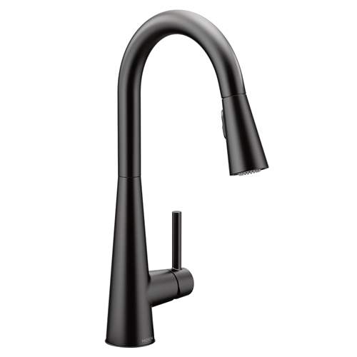 Moen 7864BL Sleek Pullout Spray Single Hole Kitchen Faucet in Matte Black