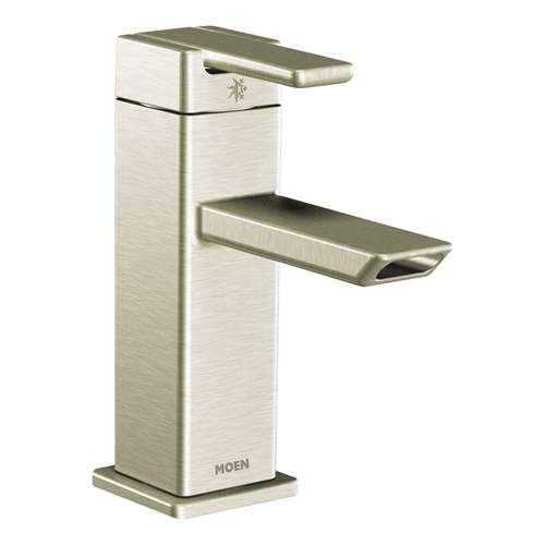 Moen S6700BN 90 Degree Single Hole Bathroom Faucet in Brushed Nickel