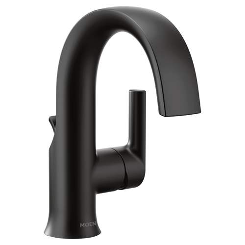 Moen S6910BL Doux Single Hole Bathroom Faucet in Matte Black