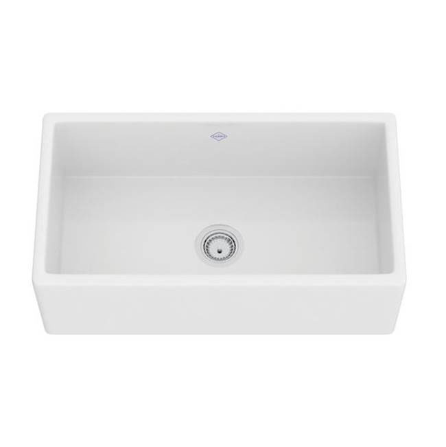 Rohl MS3318WH Shaws 33" Farmhouse Single Basin Fireclay Sink in White