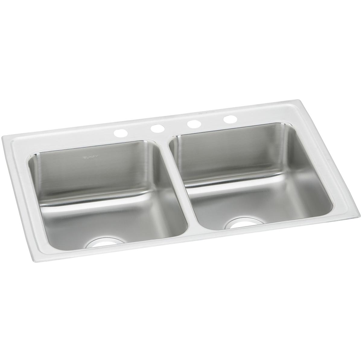 Elkay PSR33222 Celebrity Stainless Steel 33" x 22" x 7-1/2", Equal Double Bowl Drop-in Sink