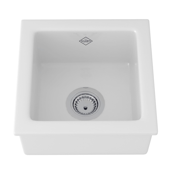 Rohl RC1515WH Lancaster Shaws Original Single Bowl Fireclay Bar/Food Prep Sink in White
