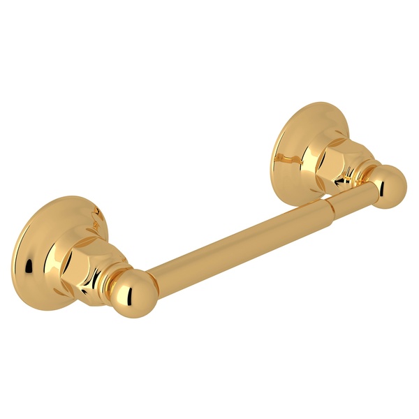 Rohl ROT18IB Acqui Italian Bath Wall Mount Single Spring Loaded Toilet Paper Holder in Brass