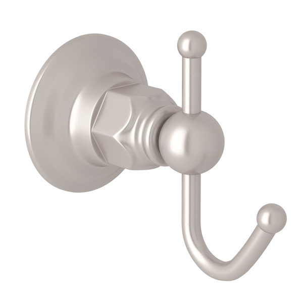 Rohl ROT7STN Acqui Italian Bath Wall Mount Single Robe Hook in Satin Nickel