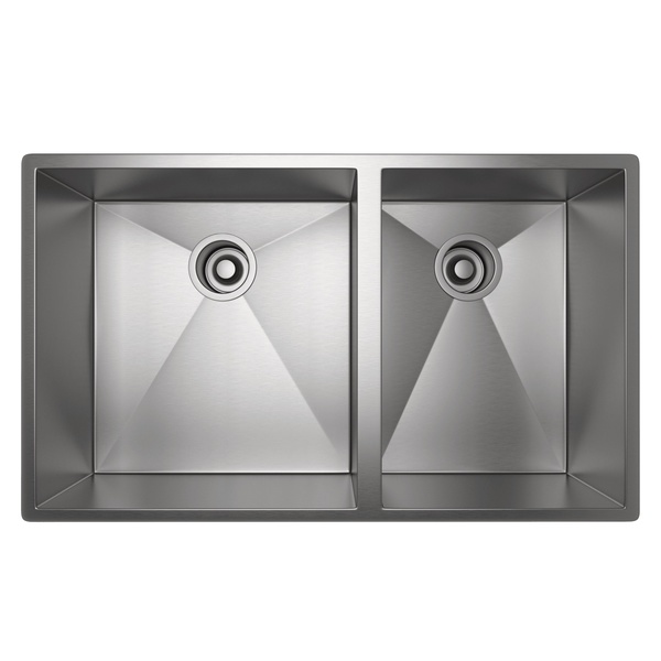 Rohl RSS3118SB Forze 1 1/2 Bowl Stainless Steel Kitchen Sink in Brushed