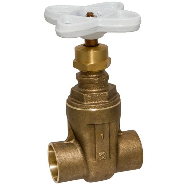 Nibco NJ0J0XA Bronze Gate Valve, w/ Non-Rising Stem, Wheel Handle, 1" Solder End