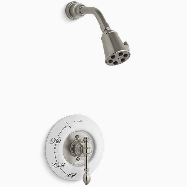 Kohler T6809-4D-BN IV Georges Brass Rite-Temp pressure-balancing shower faucet trim with lever handle, valve not included in vibrant brushed nickel