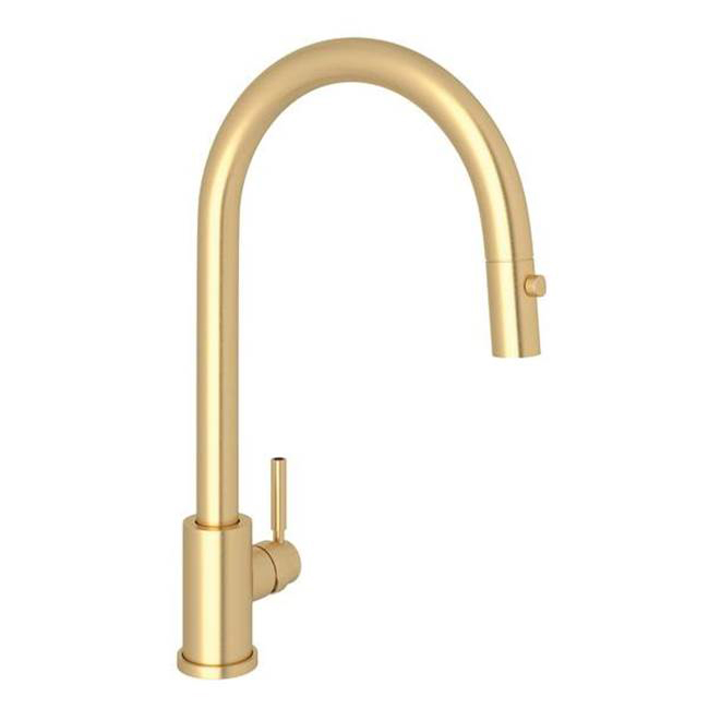 Rohl U.4044SEG-2 Holborn Perrin & Rowe Pull-Down Kitchen Faucet in Satin English Gold