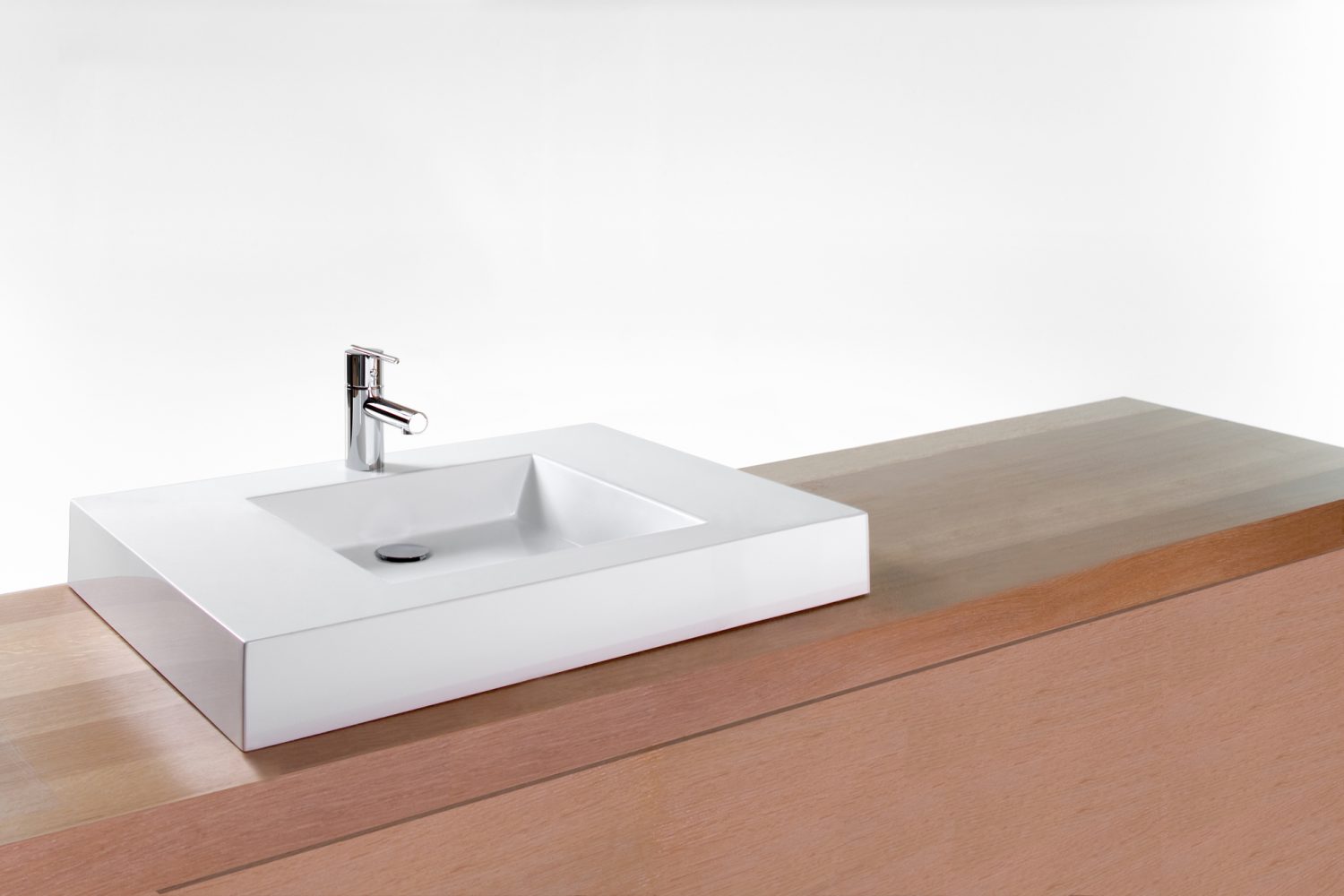Wetstyle VCM30-O-1-PC-GA Cube Collection 18" W X 30" L X 4" H, Lavatory Sink, One Hole With Polished Chrome Overflow in White True High Gloss