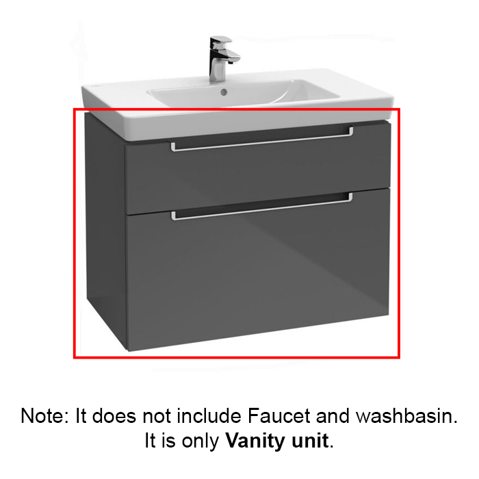 31" Wall Mounted Vanity Base 31" L X 18" W X 23" H in White Wood by Villeroy and Boch A914U1E8 (Vanity Sink Top Sold Separately)