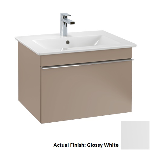 22" Wall Mounted Vanity Base 22" L X 17" W X 19" H in Glossy White by Villeroy and Boch A932U1DH (Vanity Sink Top Sold Separately)
