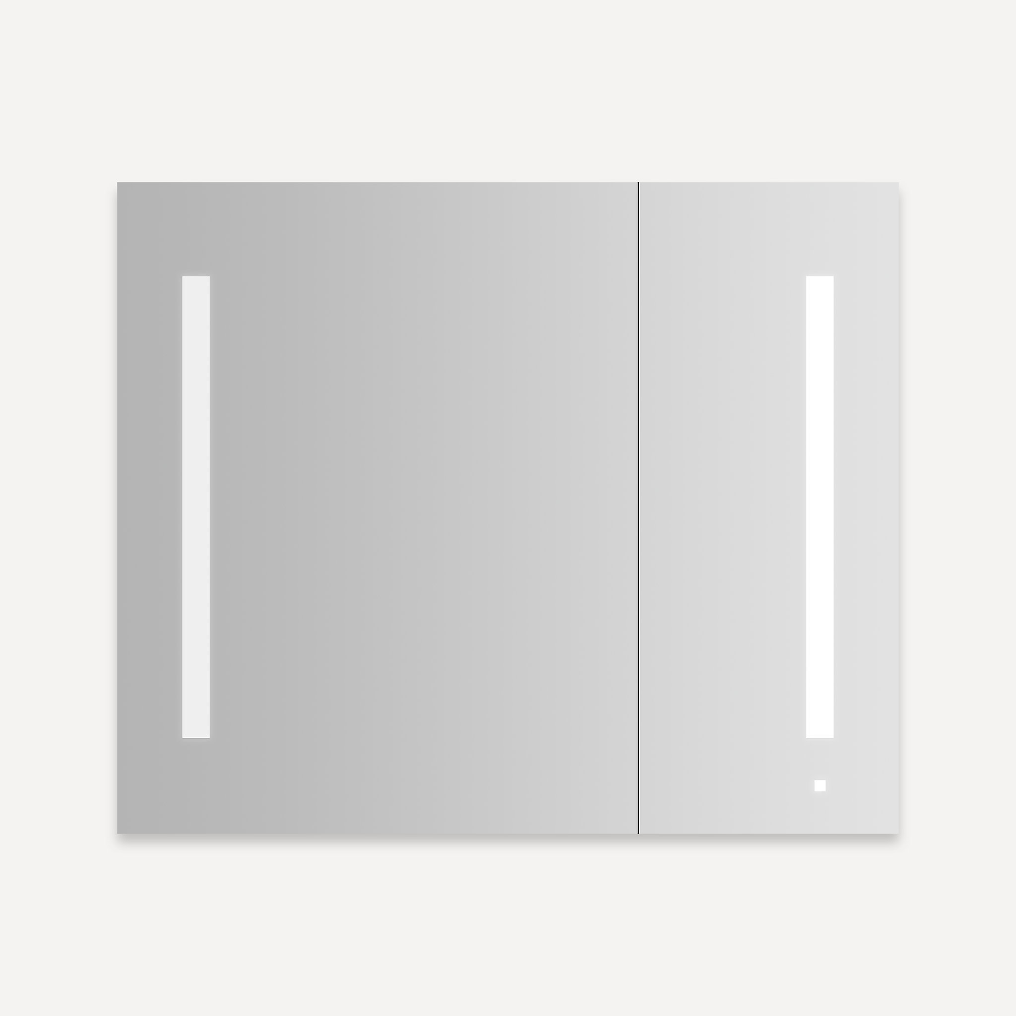 Robern AC3630D4P2L AiO Lighted Cabinet, 36" L X 30" H X 4" D, Dual Door, LUM Lighting, Cool White (4000K), Dimmable, Electrical Outlet, USB Charging Ports, Left Hinge