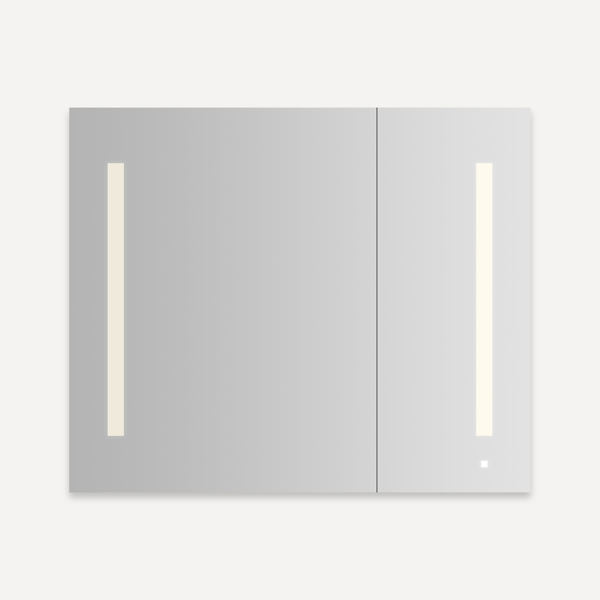 Robern AC3630D4P2LW AiO Lighted Cabinet, 36" W X 30" H X 4" D, Dual Door, LUM Lighting, Warm White (2700K), Dimmable, Electrical Outlet, USB Charging Ports, Left Hinge