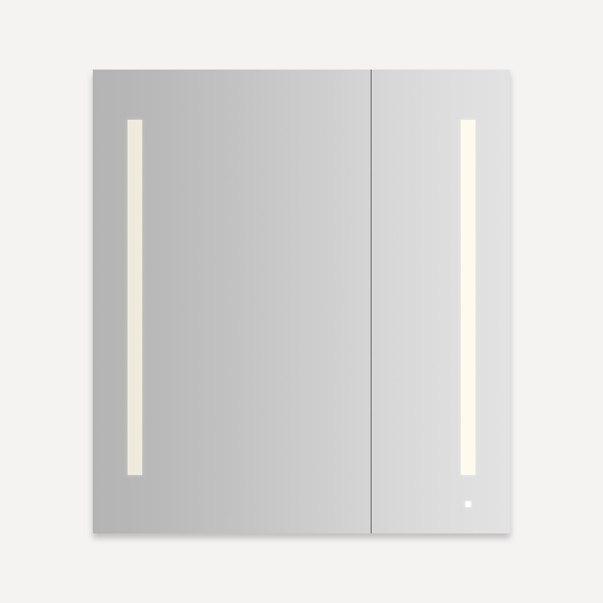 Robern AC3640D4P2LW AiO Lighted Cabinet, 36" W X 40" H X 4" D, Dual Door, LUM Lighting, Warm White (2700K), Dimmable, Electrical Outlet, USB Charging Ports, Left Hinge