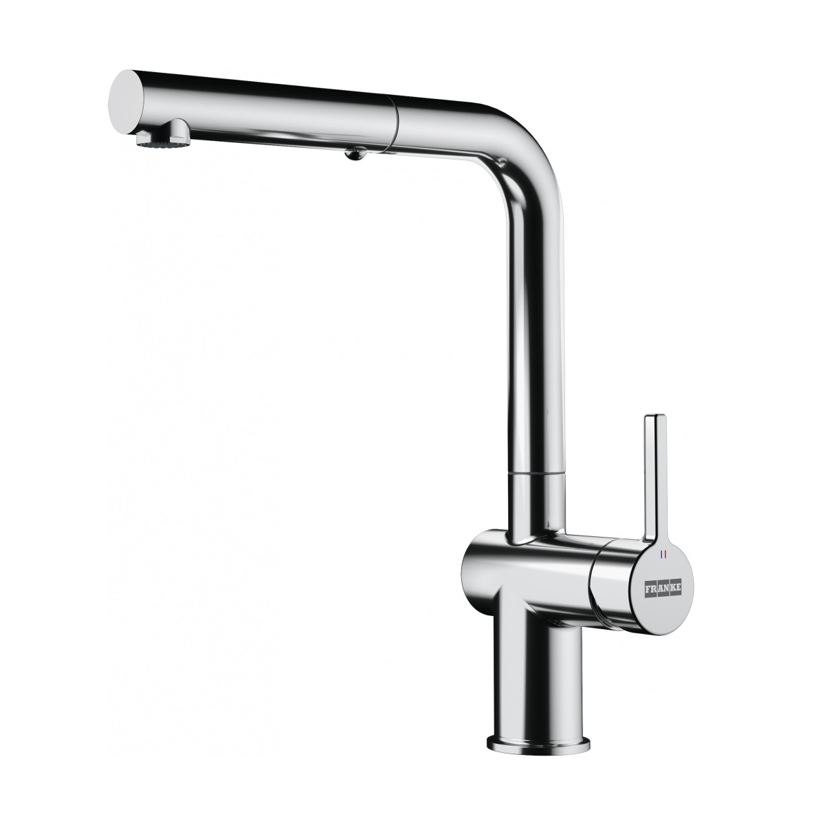 Franke ACT-PO-CHR Active 1.75 GPM Deck Mounted Single Handle Pull Out Kitchen Faucet in Polished Chrome