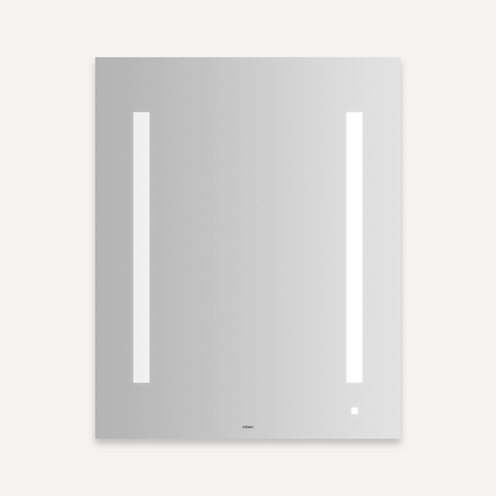 Robern AM2430RFPA AiO Lighted Mirror, 24" W X 30" H X 1-1/2" D, LUM Lighting, 4000K Temperature (Cool Light), Dimmable, OM Audio, USB Charging Ports