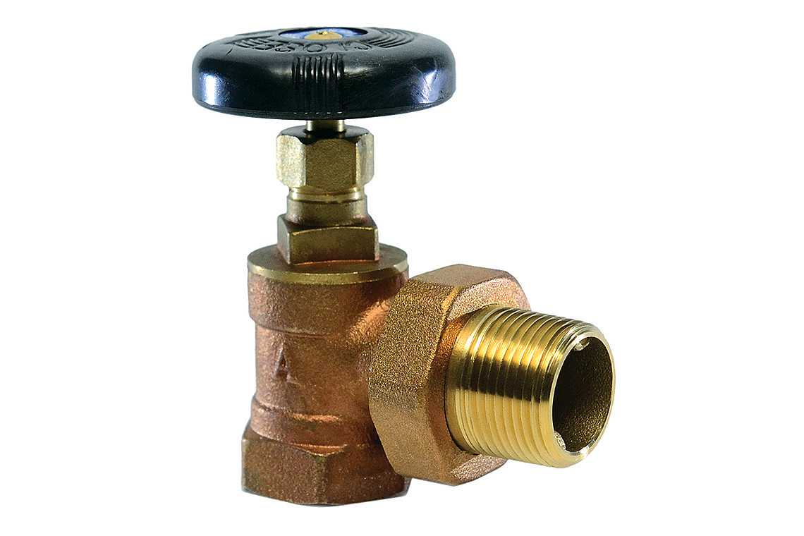 Granite Brass Radiator Angle Valve, Hot Water, 60 PSI, 1/2" NPT Female x Male