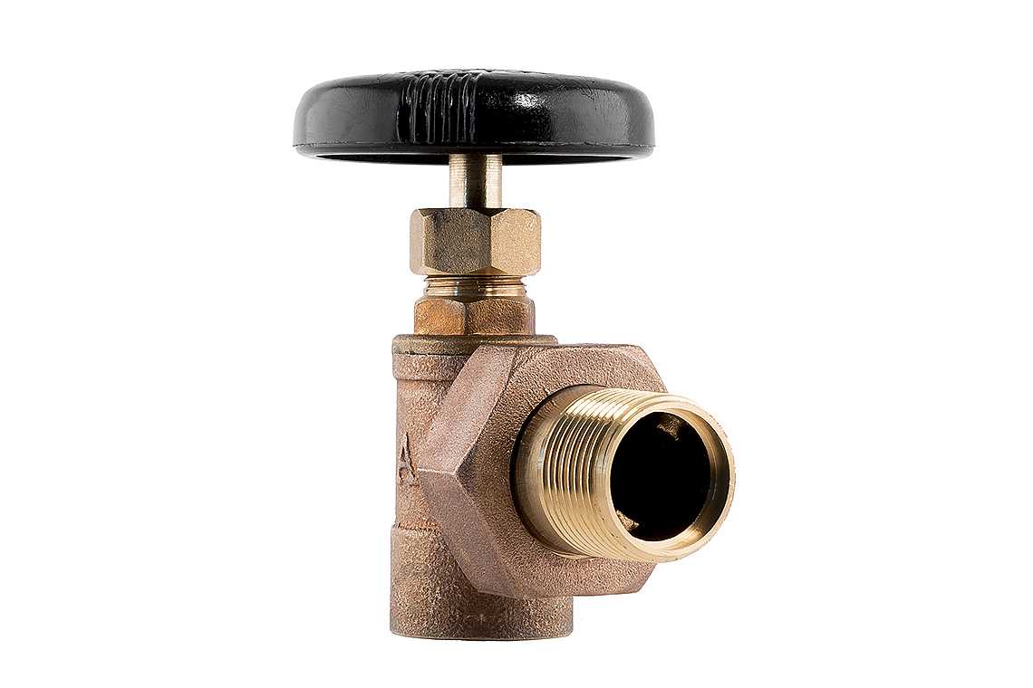 Granite Brass Radiator Angle Valve, Hot Water, 60 PSI, 3/4" Solder x Male
