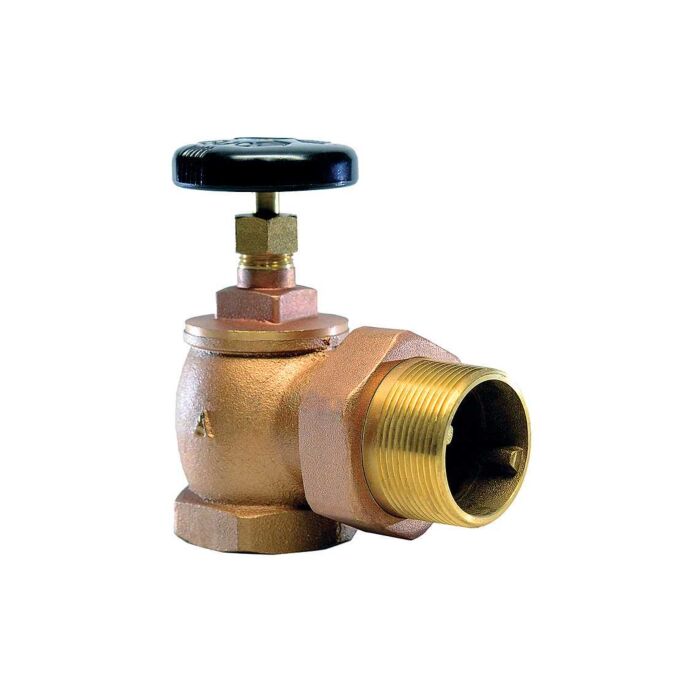 Brass Radiator Angle Valve, Steam, 60 PSI / 15 WSP, 1 1/4" NPT Female x Male