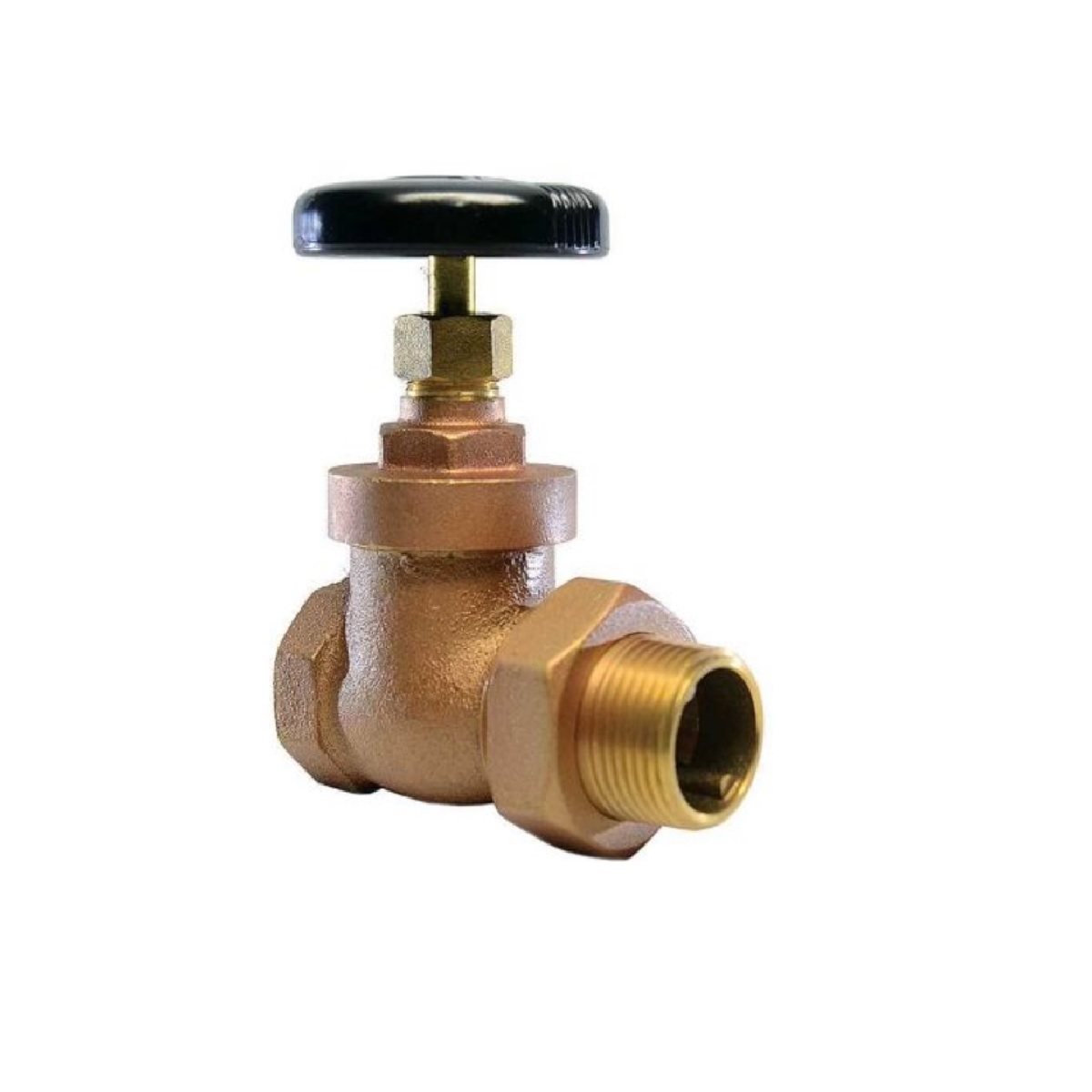 Brass Radiator Gate Valve, Steam, 200 WOG / 125 WSP, 1 1/4" NPT Female x Male Radiator strt Valve 1-1/4"