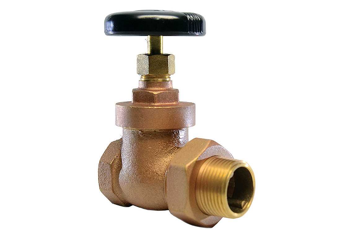 Brass Radiator Gate Valve, Steam, 200 WOG / 125 WSP, 1/2" NPT Female x Male