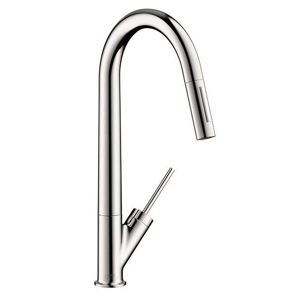 Axor 10821001 Starck 2-Spray HighArc Kitchen Faucet, Pull-Down, 1.75 GPM in Chrome