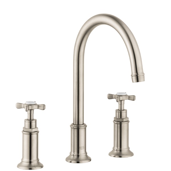 Axor 16513821 Montreux Widespread Faucet with Cross Handles, 1.2 GPM in Brushed Nickel