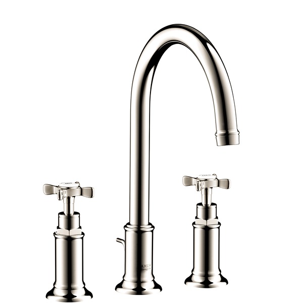 Axor 16513831 Montreux Widespread Faucet with Cross Handles, 1.2 GPM in Polished Nickel