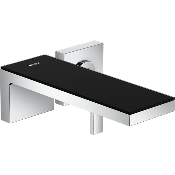 Axor 47060601 MyEdition Wall-Mounted Single-Handle Faucet Trim, 1.2 GPM in Chrome / Black Glass