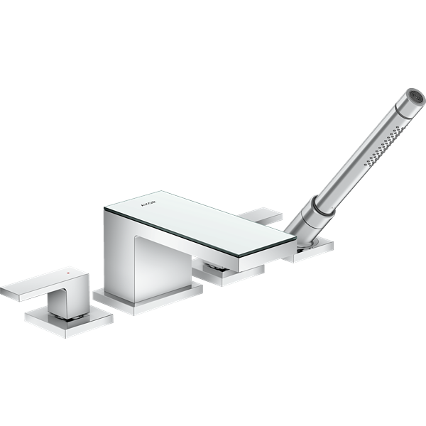 Axor 47430001 MyEdition 4-Hole Roman Tub Set Trim with 1.75 GPM Handshower in Chrome / Mirror Glass