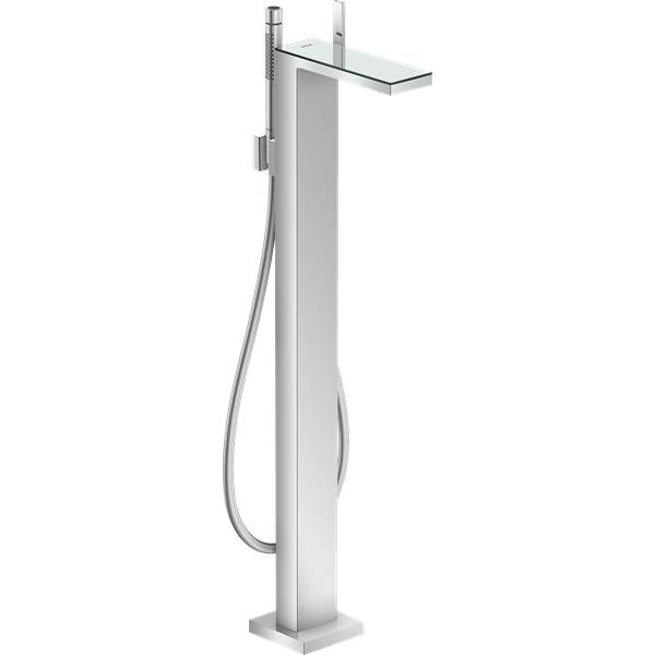 Axor 47440001 MyEdition Freestanding Tub Filler Trim with 1.75 GPM Handshower in Chrome / Mirror Glass