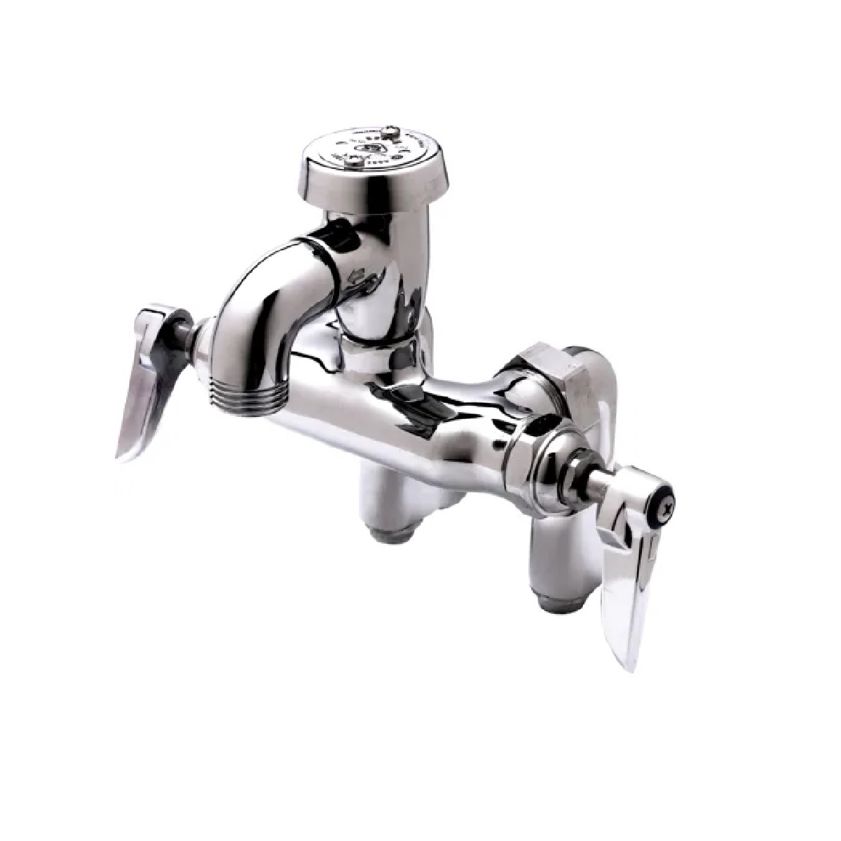 T&S Brass B-0669-RGH 14.37 GPM Wall Mounted Lever Handle Adjustable Centers Kitchen Faucet with Vacuum Breaker, Integral Stop Rough in Chrome