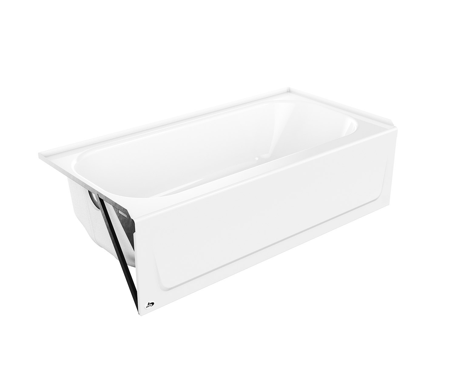 Bootz 011-3445-00 MauiCast 60" L X 30" W X 16.62" W Porcelain Enamel Alcove Left-Hand Drain Bathtub in White