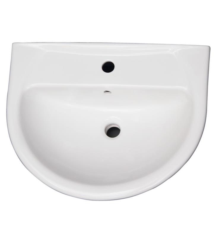 Barclay B/3-354WH Karla 25 5/8" Single Basin U-Shaped Bathroom Sink Only With Faucet Holes: 4'' Centerset in White