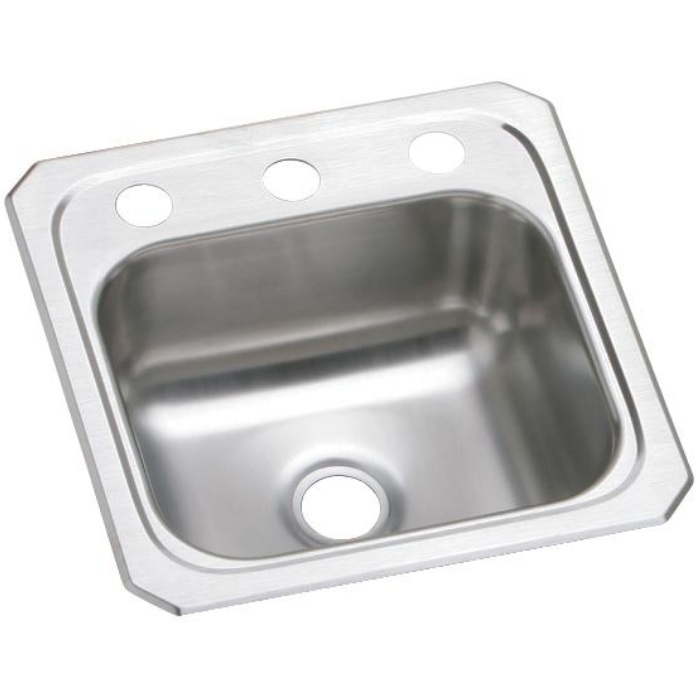 Elkay BCR151 Celebrity Stainless Steel 15" x 15" x 6-1/8", Single Bowl Drop-in Bar Sink