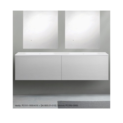 Blu Bathworks BLUBUNDLE2 Vanity Set -72" Wide by 20" Deep with Mirror in Bianco