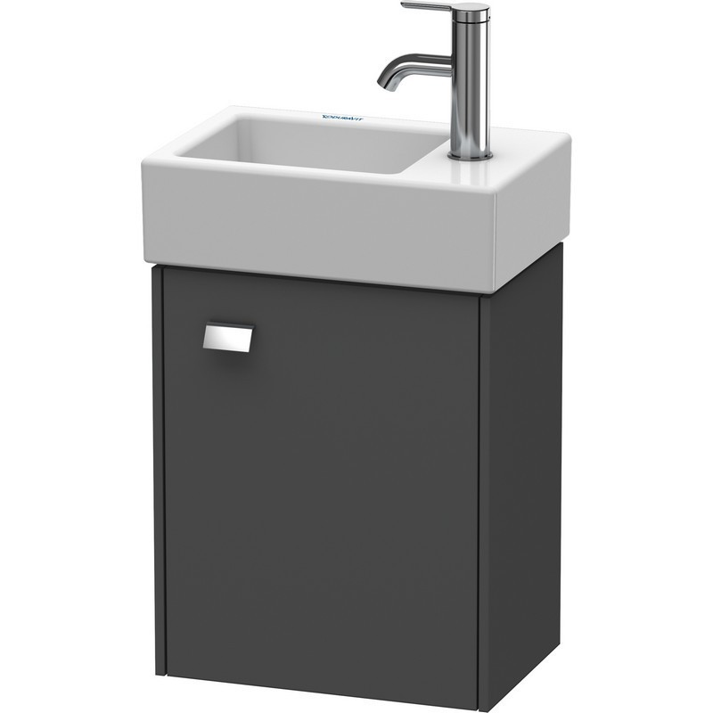 Duravit BR4049R1049 Brioso 14.38" L X 9.38" W X 17.38" H Single Drawer Wall Mounted Vanity Base Only in Graphite (Vanity Top Sold Separately)
