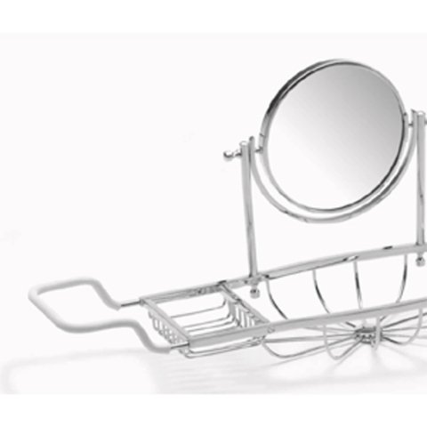 Samuel Heath N327/M.PB Soap And Sponge Tray With Reversible Plain Magnifying Mirror in Polished Brass