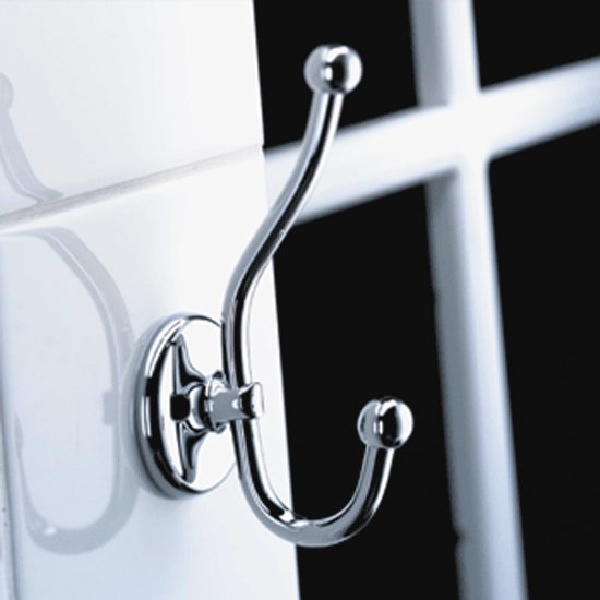 Samuel Heath N1039-SSF Double Robe Hook in Satin Nickel N1039.SSF