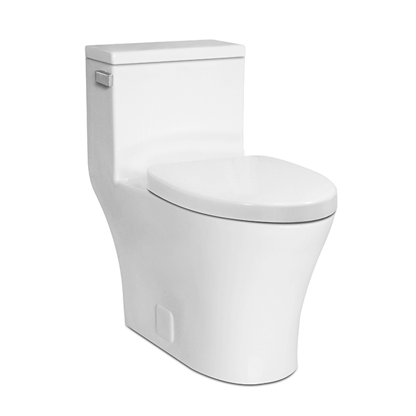 Icera C-6690.01 MUSE II 1.28 GPF Elongated One Piece Toilet with Seat in Gloss White and Trip Lever in Polished Chrome