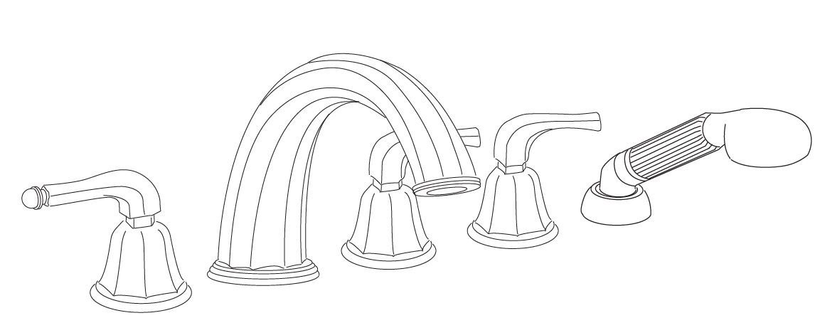 Altmans CA21L24E18ORB Altman's CA21L24E18 Caribe Deck Set with Handshower and L24E18 Handles in Oil Rubbed Bronze (Valves not included)