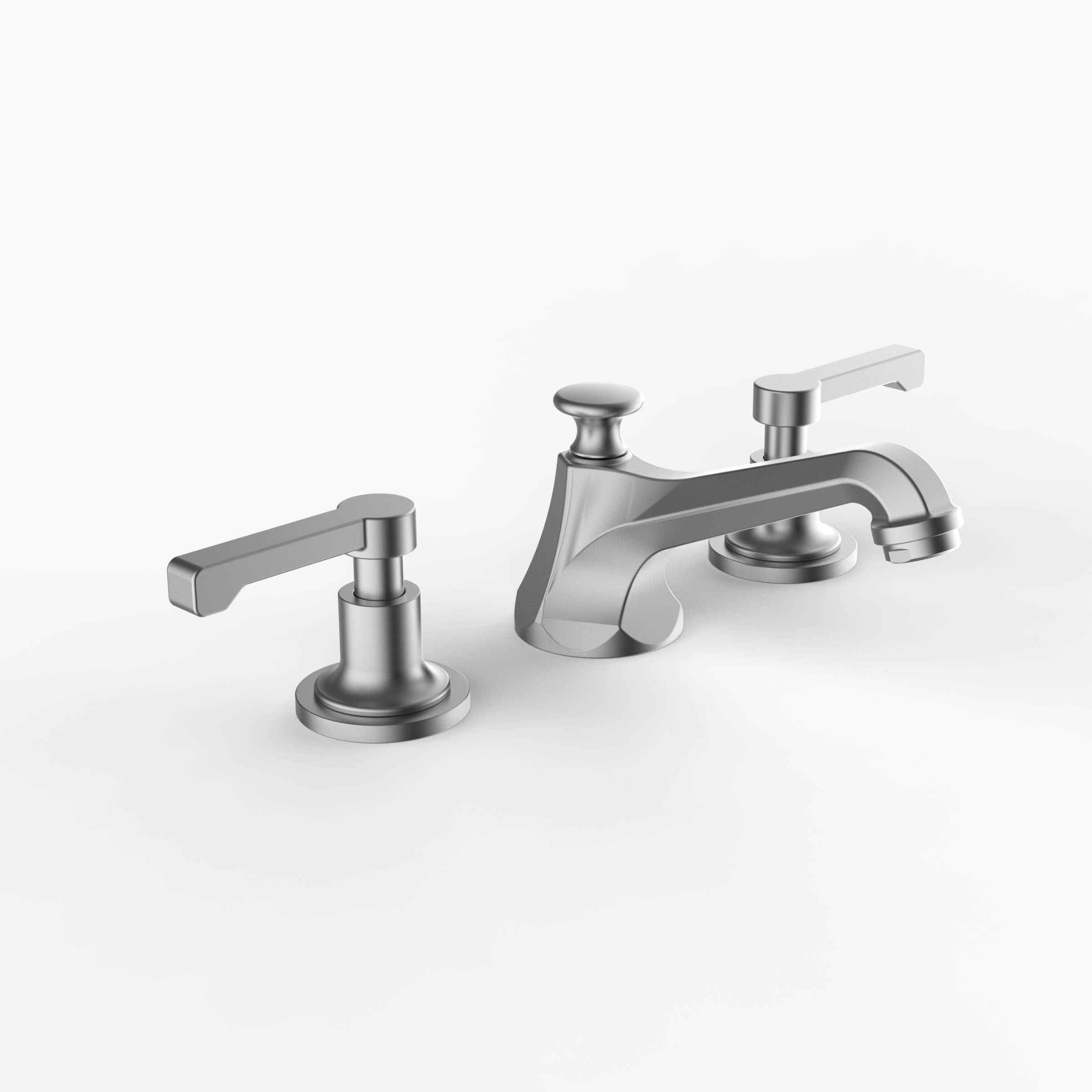Davinci CAR-ZEP-100-SN Carlyle Deck Mounted, Three Hole Lavatory Faucet with Low Profile Traditional Spout with Lever Handles with Pop Up Drain in Satin Nickel