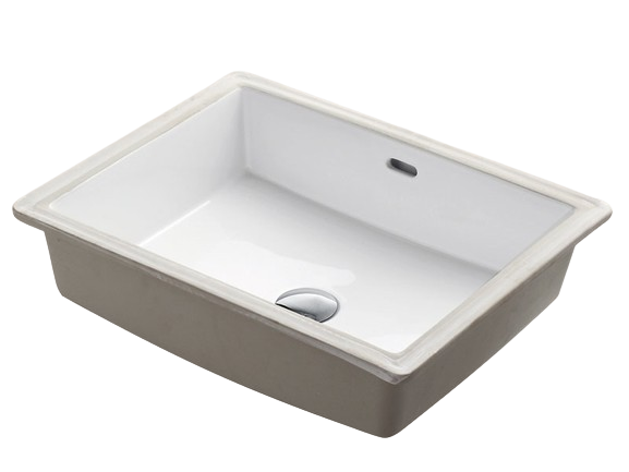 Madeli CB-2015-WH Under Mounted Rectangular Ceramic Wash Basin with Overflow in White
