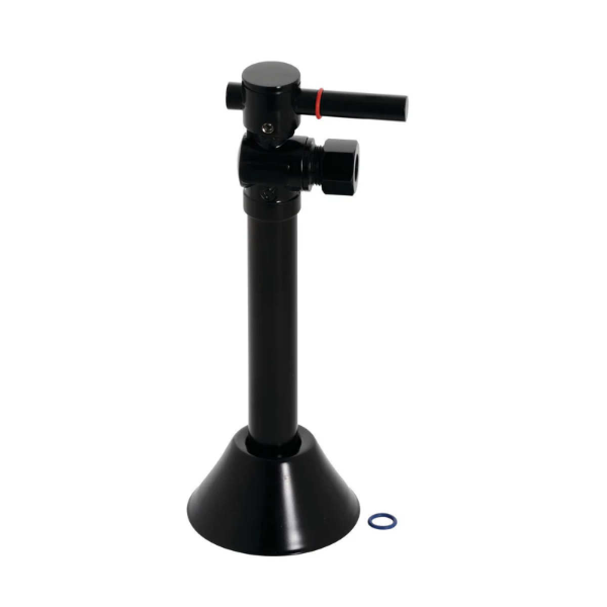 Kingston Brass CC83200DL Vintage 1/2" Sweat x 3/8" OD Comp Quarter-Turn Angle Stop Valve with 5" Extension in Matte Black